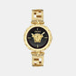 Medusa Jewel Women Quartz Black Dial Analog Stainless Steel Watch VE0B00525
