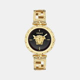 Medusa Jewel Women Quartz Black Dial Analog Stainless Steel Watch VE0B00525