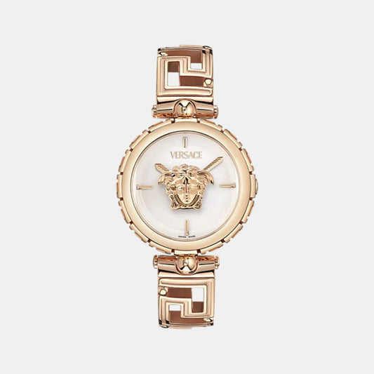 Medusa Jewel Women Quartz White Dial Analog Stainless Steel Watch VE0B00625