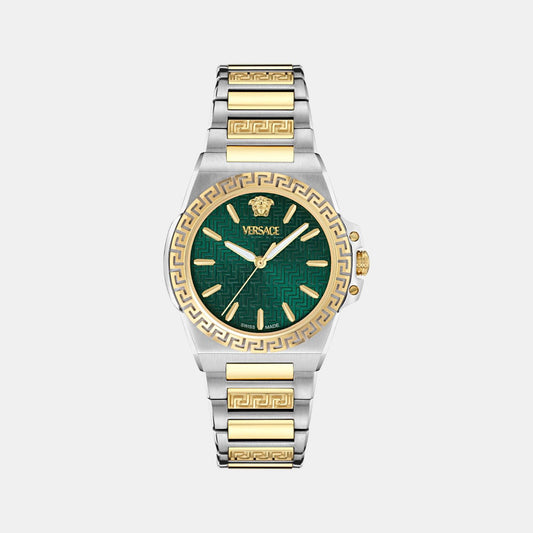 Greca Reaction Women Quartz Green Dial Analog Stainless Steel Watch VE0D00425