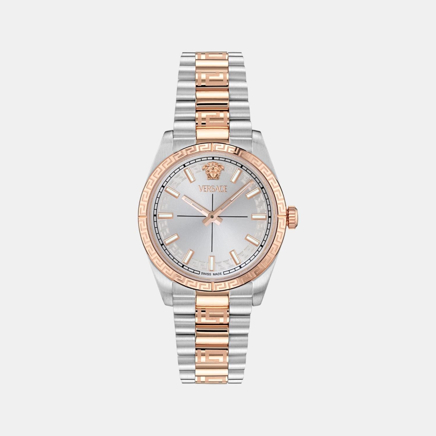 Women Quartz Silver Dial Analog Stainless Steel Watch VE0E00525