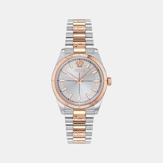 Women Quartz Silver Dial Analog Stainless Steel Watch VE0E00525