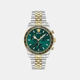 Greca Chr Wave (Wc-0H) Men Quartz Green Dial Chronograph Stainless Steel Watch VE0H00425