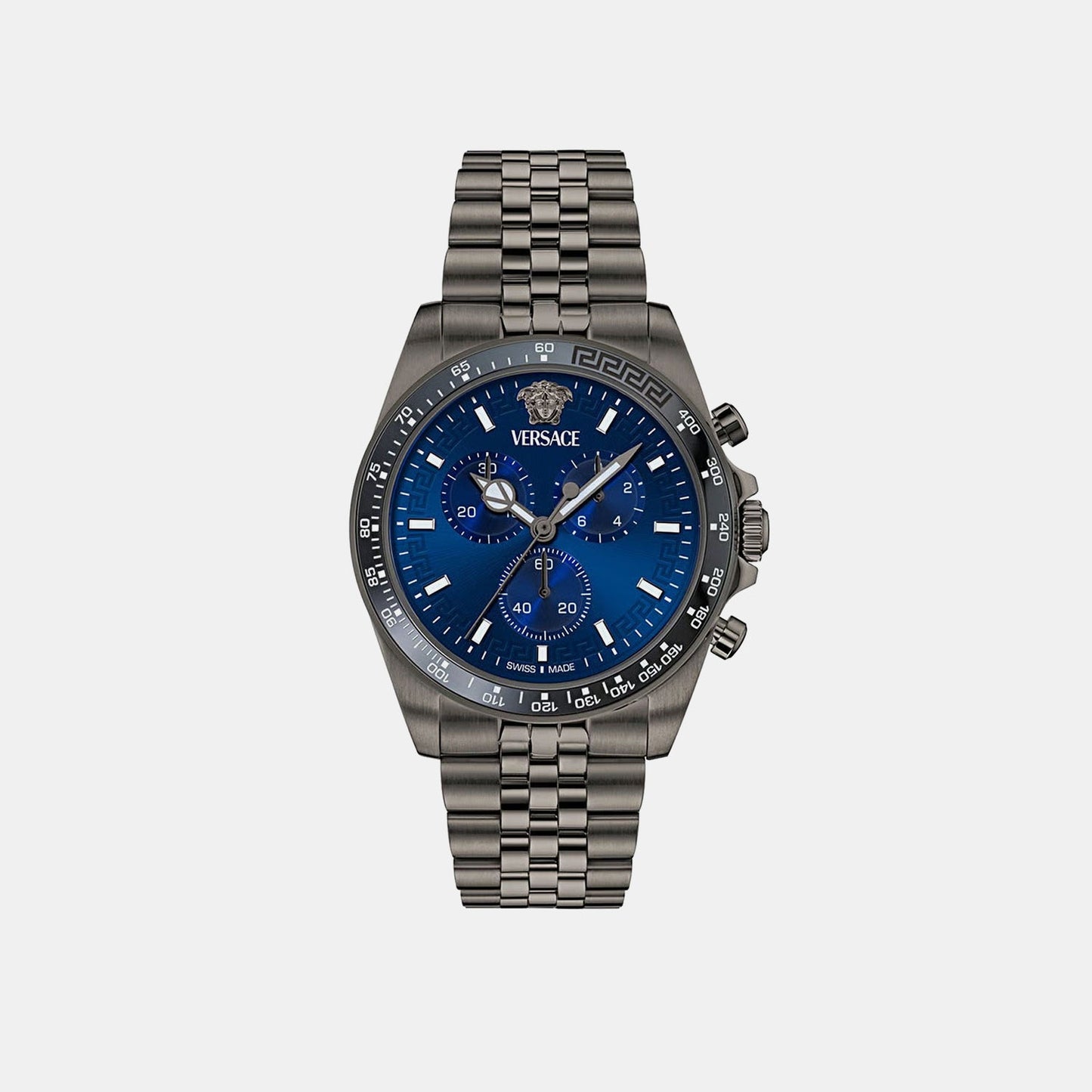 Greca Chr Wave (Wc-0H) Men Quartz Blue Dial Chronograph Stainless Steel Watch VE0H00625