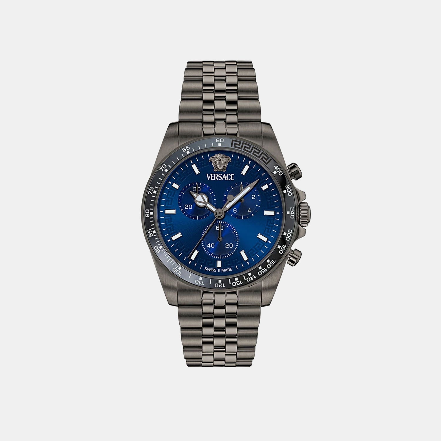 Greca Chr Wave (Wc-0H) Men Quartz Blue Dial Chronograph Stainless Steel Watch VE0H00625
