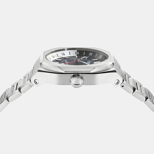 V-Contempo Gmt(Wc-0I) Men Quartz Blue Dial Analog Stainless Steel Watch VE0I00225