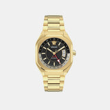 V-Contempo Gmt(Wc-0I) Men Quartz Black Dial Analog Stainless Steel Watch VE0I00425