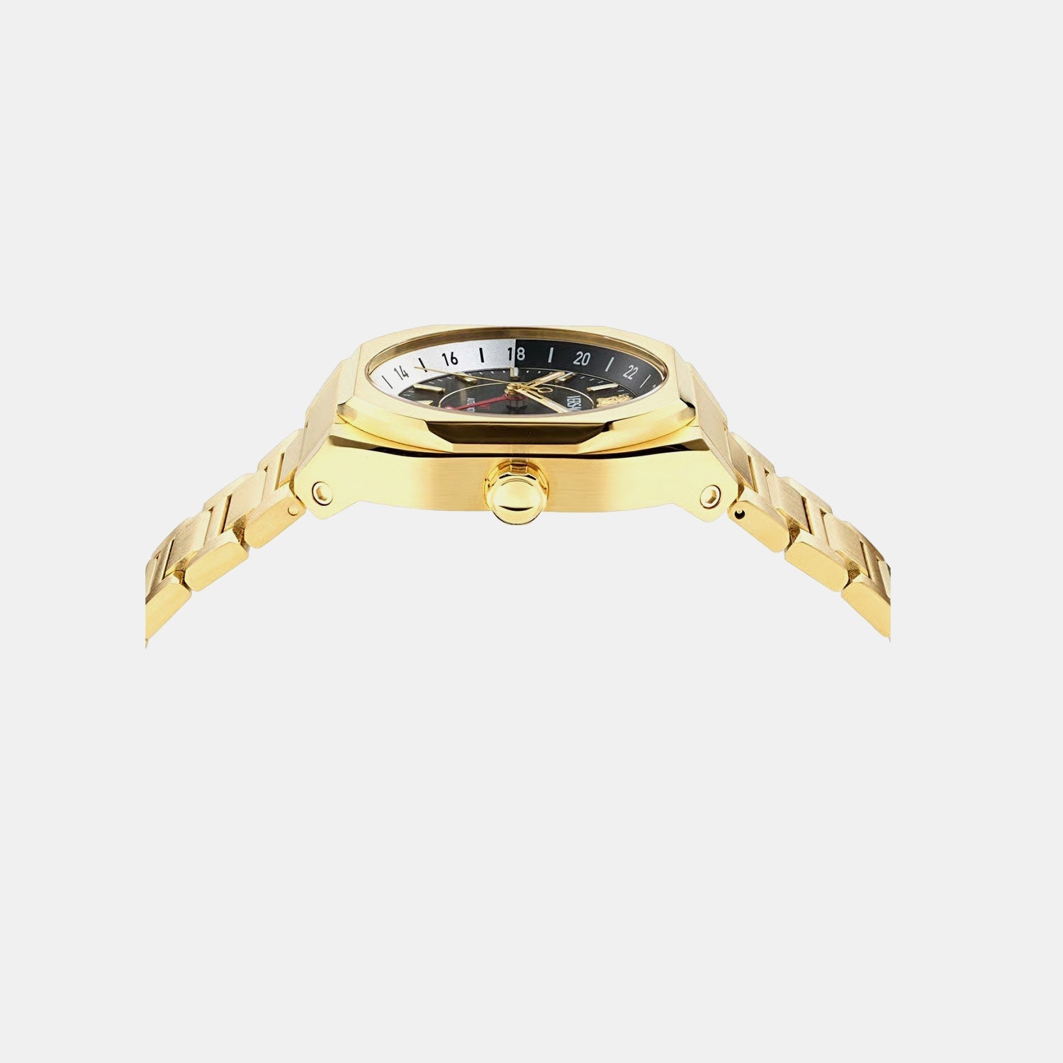 V-Contempo Gmt(Wc-0I) Men Quartz Black Dial Analog Stainless Steel Watch VE0I00425