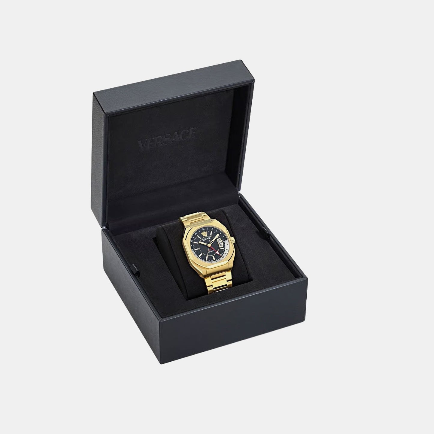 V-Contempo Gmt(Wc-0I) Men Quartz Black Dial Analog Stainless Steel Watch VE0I00425
