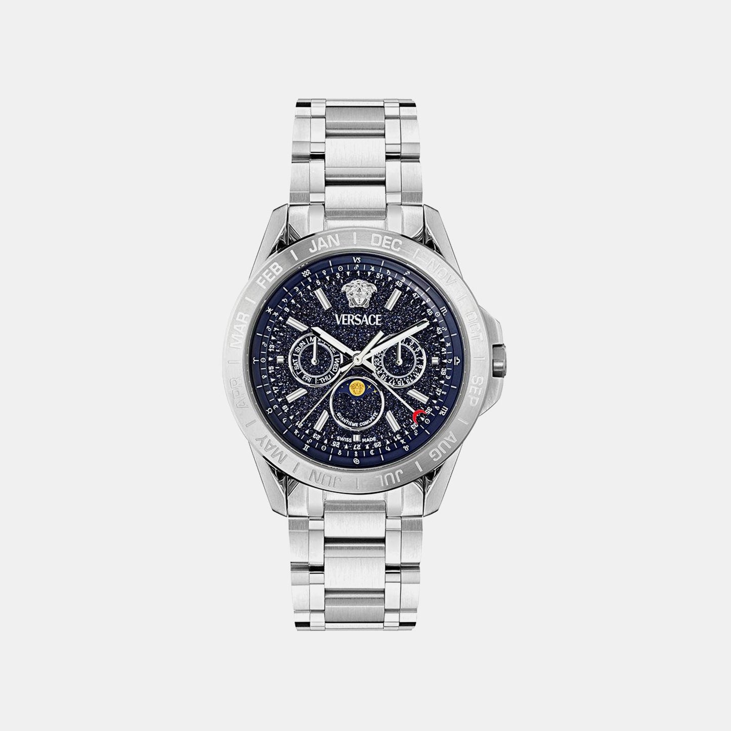 Galaxy Moonph.Chr (Wc-0K) Men Quartz Blue Dial Multi-Function Stainless Steel Watch VE0K00125