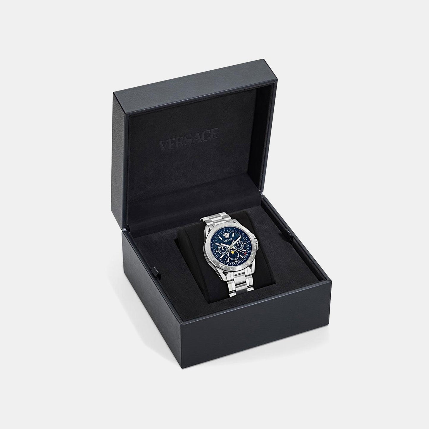 Galaxy Moonph.Chr (Wc-0K) Men Quartz Blue Dial Multi-Function Stainless Steel Watch VE0K00125