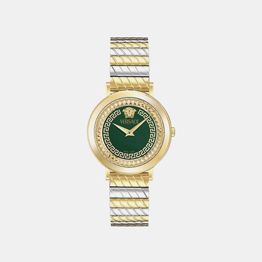 Versace Delphinus (Wc-0O) Women Quartz Green Dial Analog Stainless Steel Watch VE0O00225