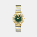 Versace Delphinus (Wc-0O) Women Quartz Green Dial Analog Stainless Steel Watch VE0O00225