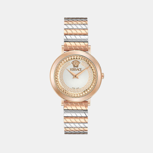 Versace Delphinus (Wc-0O) Women Quartz White Dial Analog Stainless Steel Watch VE0O00325