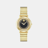 Delphinus Women Quartz Black Dial Analog Stainless Steel Watch VE0O00425