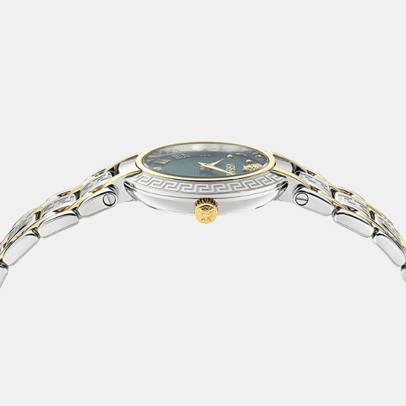 Versace Antlia (Wc-0P) Women Quartz Green Dial Analog Stainless Steel Watch VE0P00425