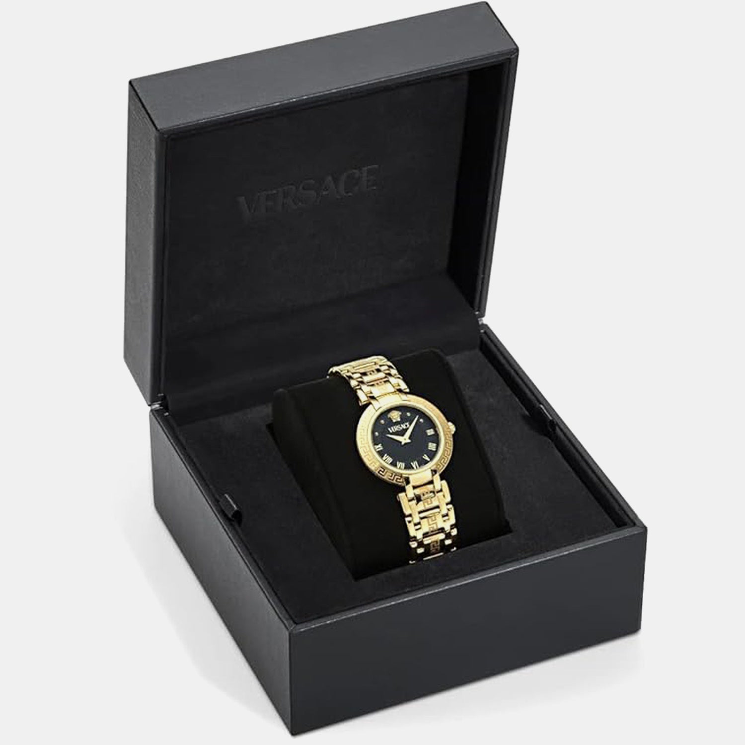 Versace Antlia (Wc-0P) Women Quartz Black Dial Analog Stainless Steel Watch VE0P00625
