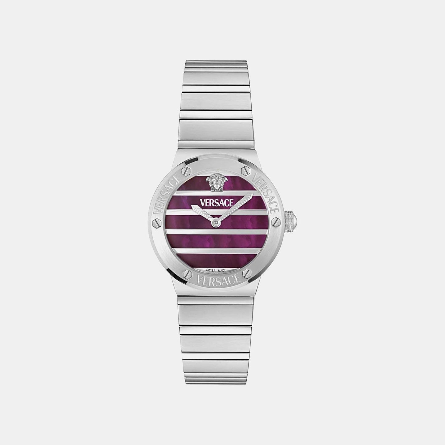 Greca Logo Pearl(Wc-0S) Women Quartz Mother Of Pearl Dial Analog Stainless Steel Watch VE0S00125