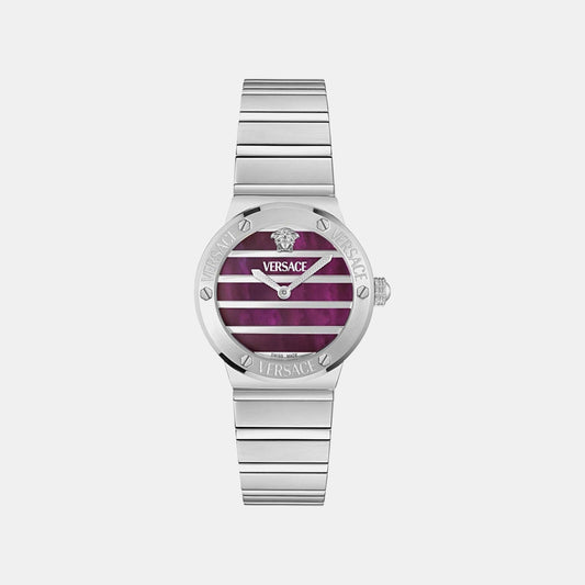 Greca Logo Pearl(Wc-0S) Women Quartz Mother Of Pearl Dial Analog Stainless Steel Watch VE0S00125