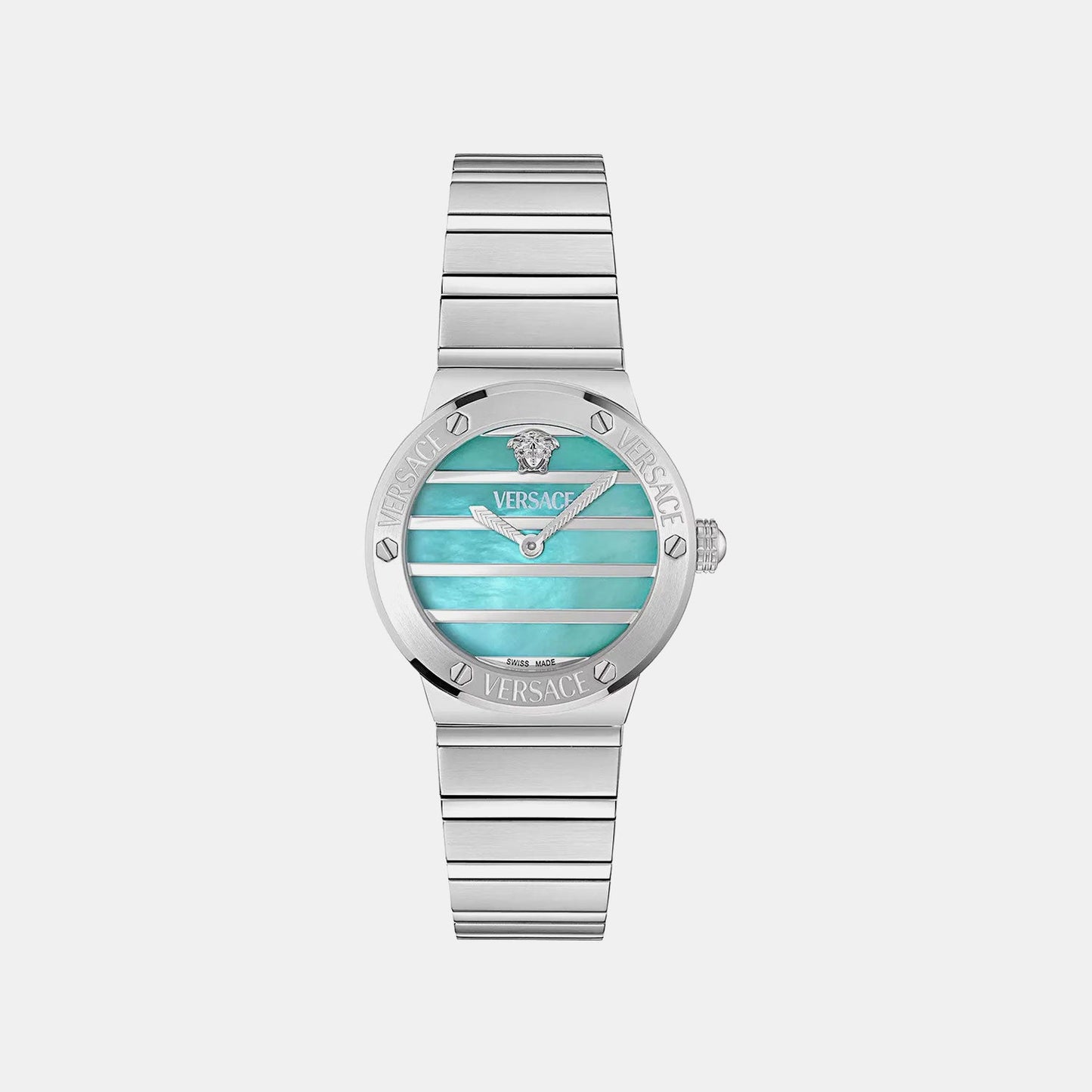 Greca Logo Pearl(Wc-0S) Women Quartz Mother Of Pearl Dial Analog Stainless Steel Watch VE0S00225