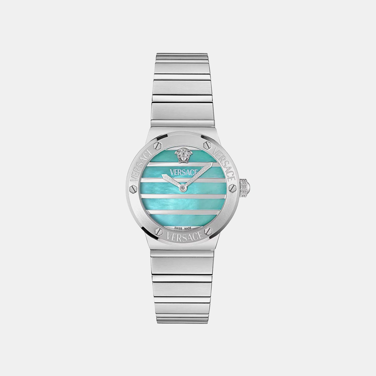 Greca Logo Pearl(Wc-0S) Women Quartz Mother Of Pearl Dial Analog Stainless Steel Watch VE0S00225