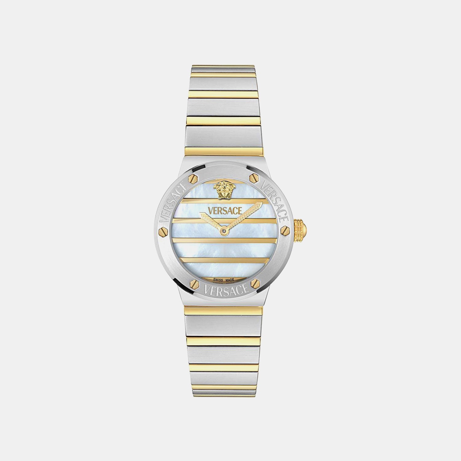Greca Logo Pearl(Wc-0S) Women Quartz Mother Of Pearl Dial Analog Stainless Steel Watch VE0S00325