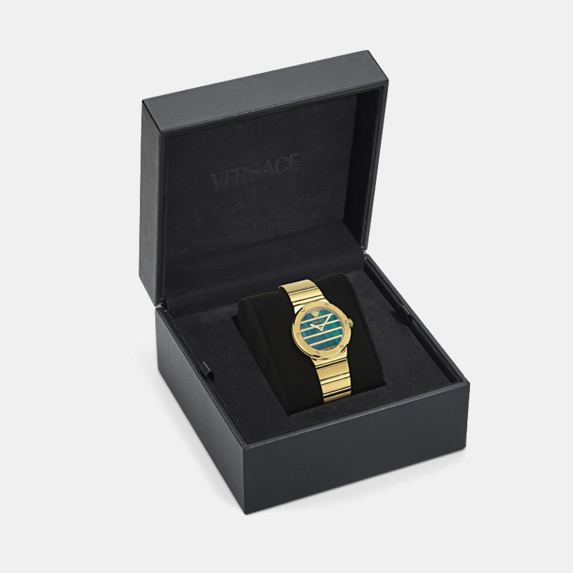 Greca Logo Pearl(Wc-0S) Women Quartz Mother Of Pearl Dial Analog Stainless Steel Watch VE0S00425