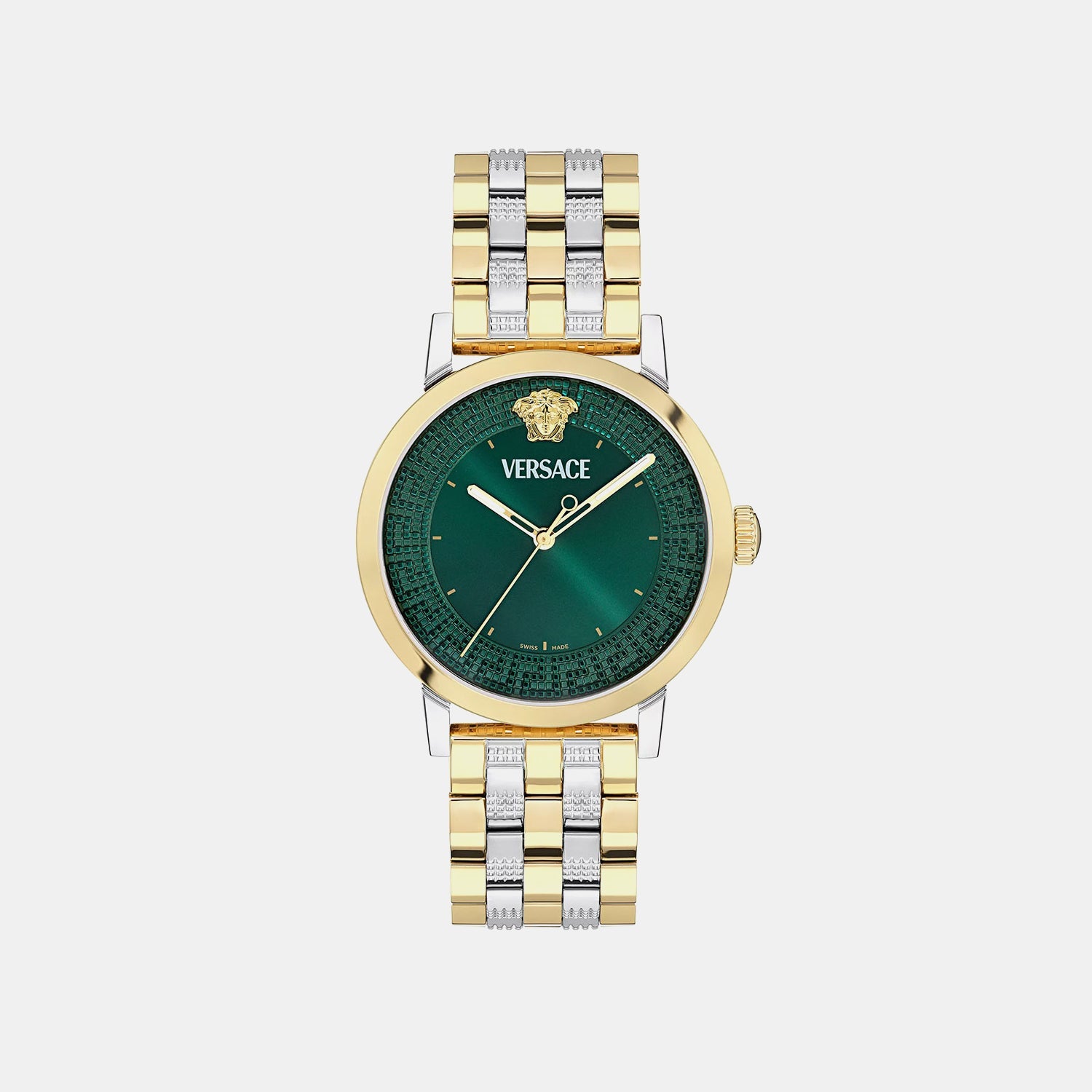 Versace Albireo (Wc-0T) Men Quartz Green Dial Analog Stainless Steel Watch VE0T00425