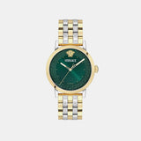 Versace Albireo (Wc-0T) Men Quartz Green Dial Analog Stainless Steel Watch VE0T00425