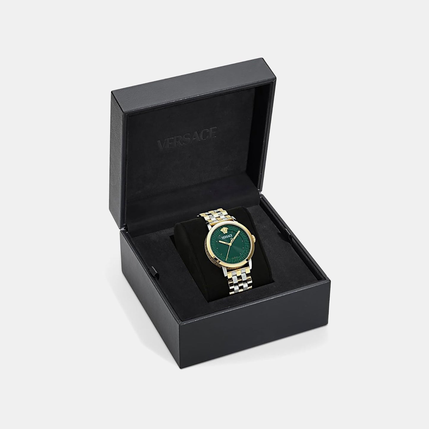 Versace Albireo (Wc-0T) Men Quartz Green Dial Analog Stainless Steel Watch VE0T00425