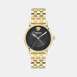 Men Quartz Black Dial Analog Stainless Steel Watch VE0T00525