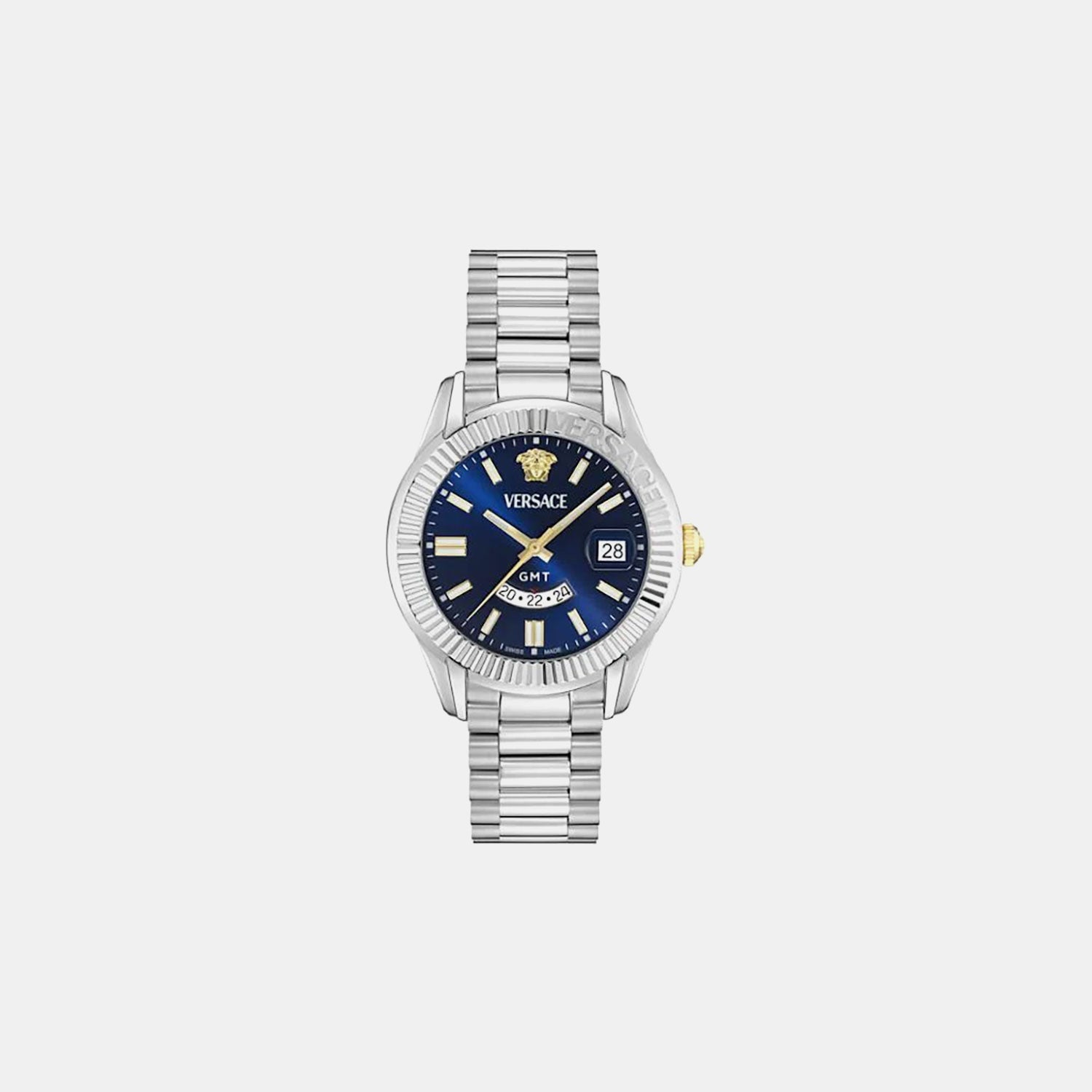 Versace Apodis (Wc-0U) Men Quartz Blue Dial Analog Stainless Steel Watch VE0U00125