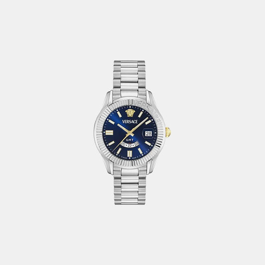Versace Apodis (Wc-0U) Men Quartz Blue Dial Analog Stainless Steel Watch VE0U00125