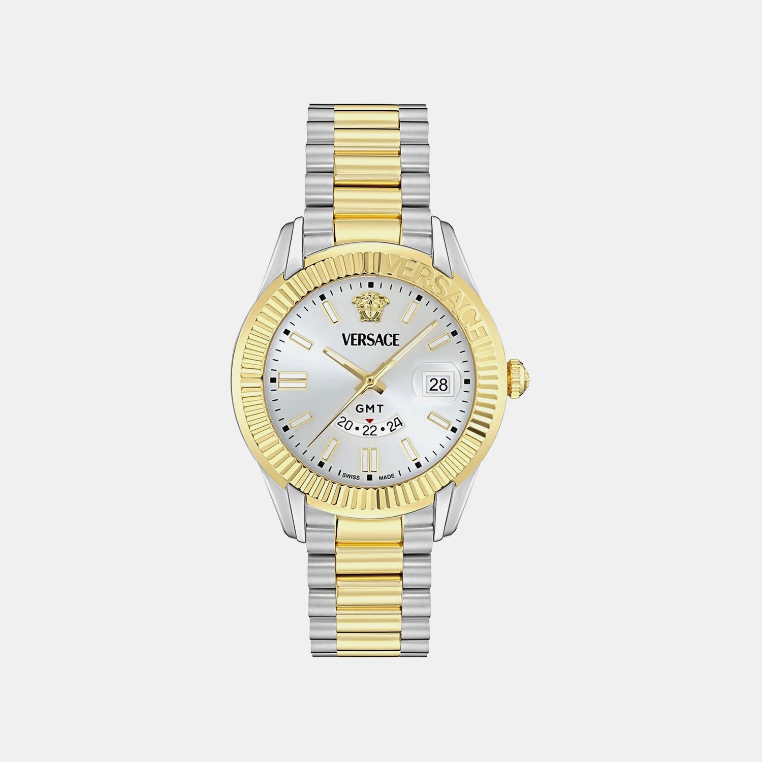 Versace Apodis (Wc-0U) Men Quartz White Dial Analog Stainless Steel Watch VE0U00325