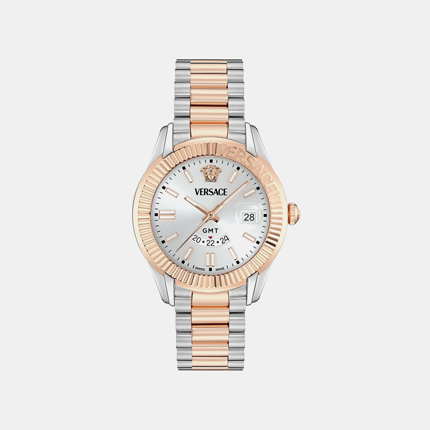 Versace Apodis (Wc-0U) Men Quartz White Dial Analog Stainless Steel Watch VE0U00425