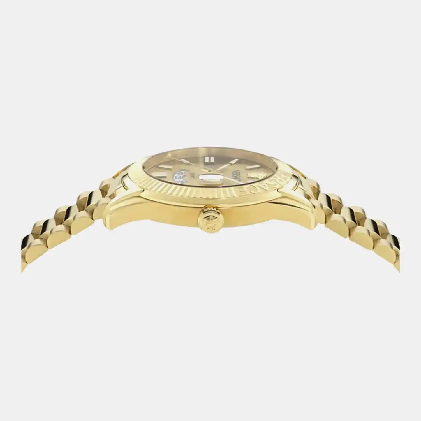 Apodis Men Quartz Gold Dial Analog Stainless Steel Watch VE0U00525