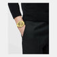 Apodis Men Quartz Gold Dial Analog Stainless Steel Watch VE0U00525