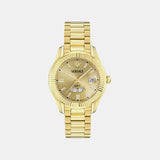 Apodis Men Quartz Gold Dial Analog Stainless Steel Watch VE0U00525