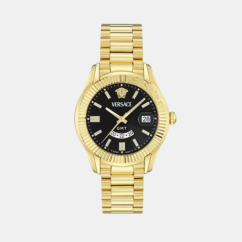 Versace Apodis (Wc-0U) Men Quartz Black Dial Analog Stainless Steel Watch VE0U00625