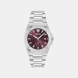 Versace Tolomeo (Wc-0V) Men Quartz Burgundy Dial Analog Stainless Steel Watch VE0V00125
