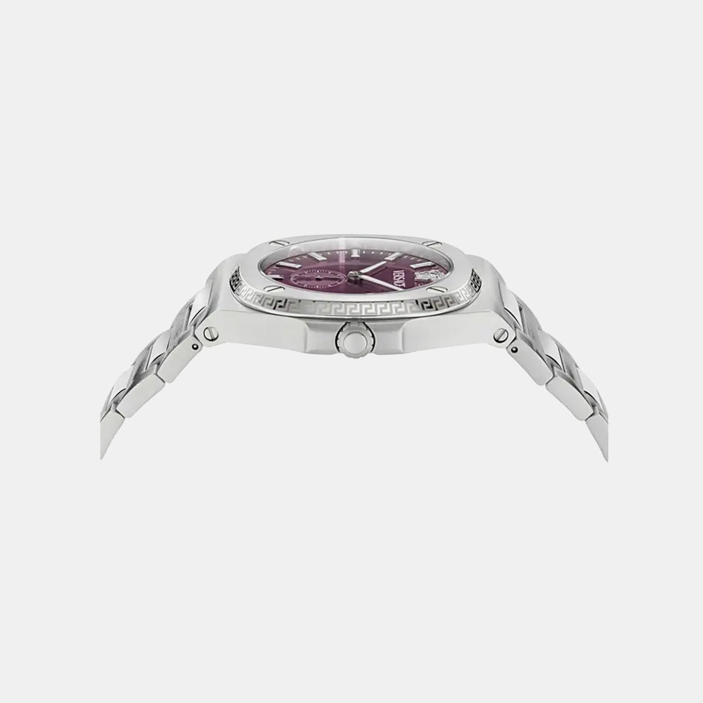 Versace Tolomeo (Wc-0V) Men Quartz Burgundy Dial Analog Stainless Steel Watch VE0V00125