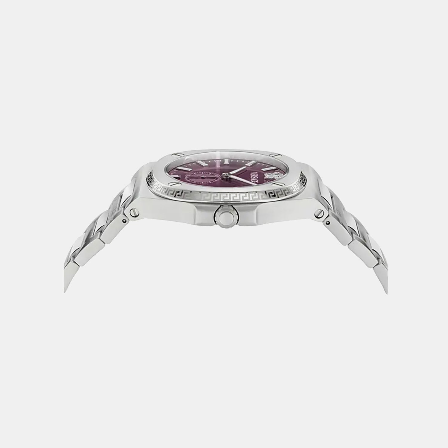 Versace Tolomeo (Wc-0V) Men Quartz Burgundy Dial Analog Stainless Steel Watch VE0V00125