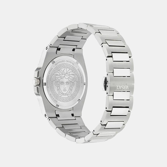 Versace Tolomeo (Wc-0V) Men Quartz Burgundy Dial Analog Stainless Steel Watch VE0V00125