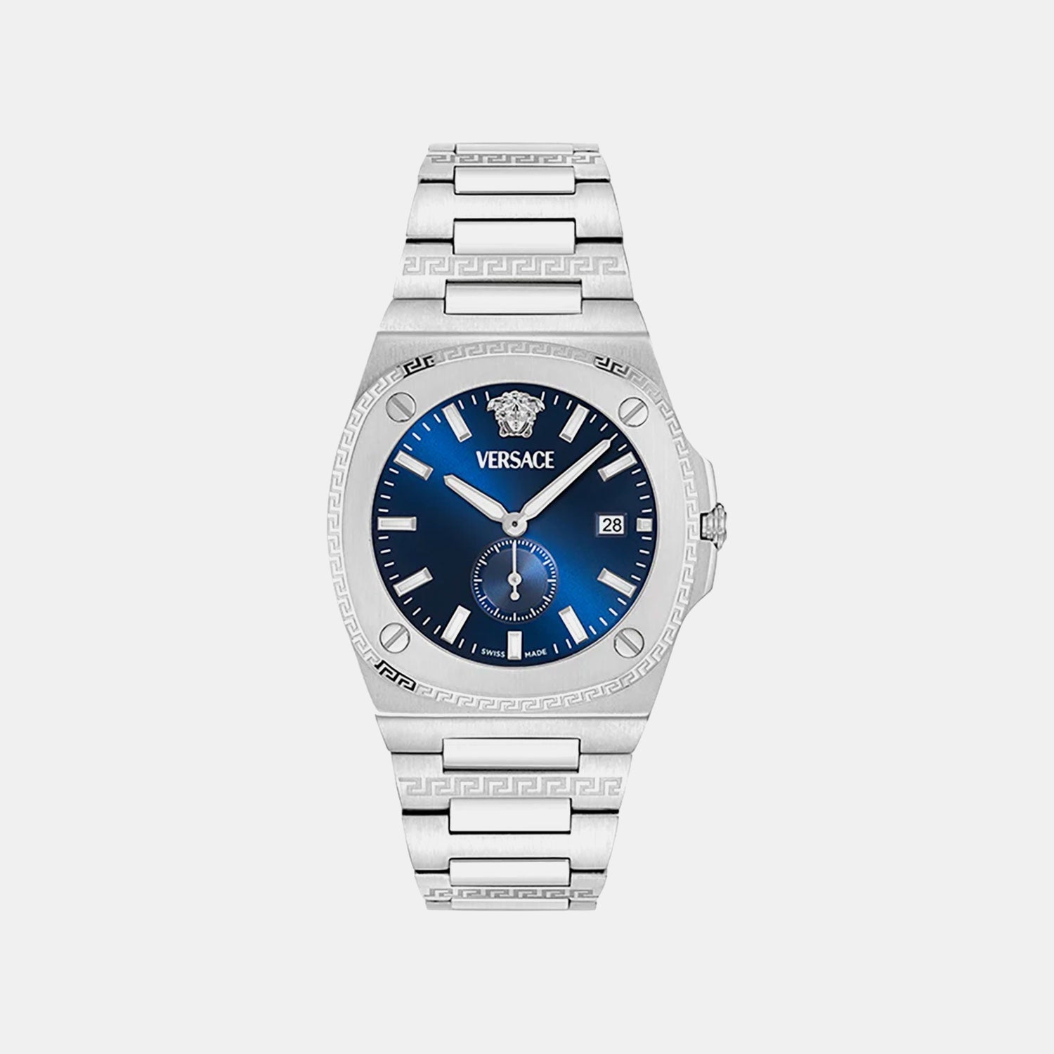 Versace Tolomeo (Wc-0V) Men Quartz Blue Dial Analog Stainless Steel Watch VE0V00225