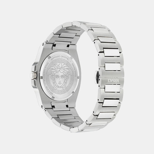 Versace Tolomeo (Wc-0V) Men Quartz Blue Dial Analog Stainless Steel Watch VE0V00225