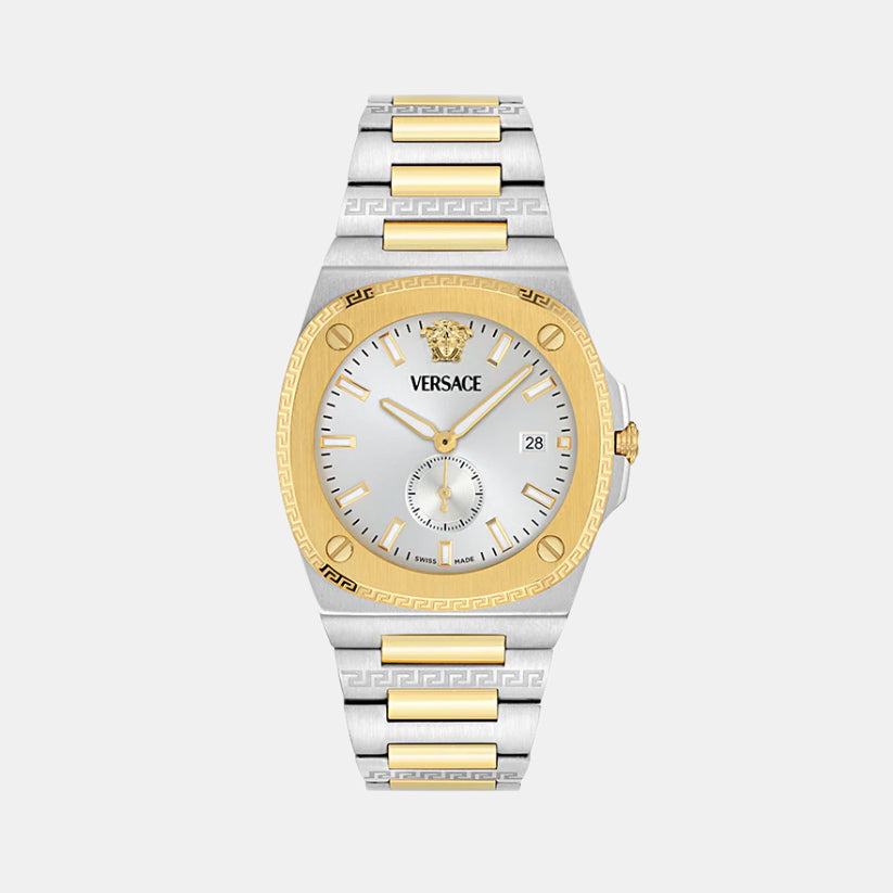 Versace Tolomeo (Wc-0V) Men Quartz White Dial Analog Stainless Steel Watch VE0V00325