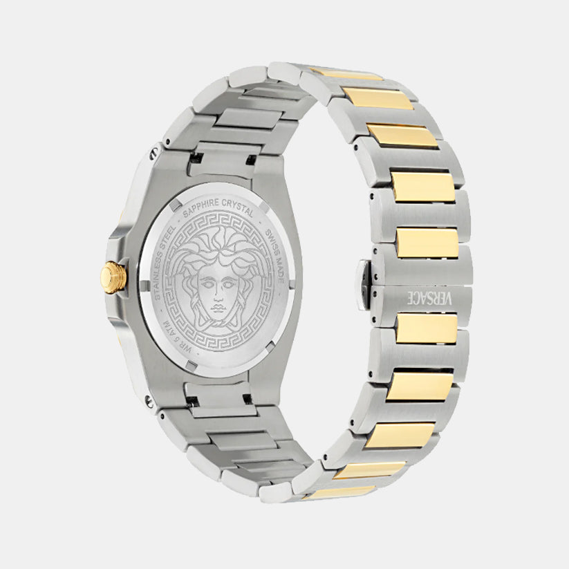 Versace Tolomeo (Wc-0V) Men Quartz White Dial Analog Stainless Steel Watch VE0V00325