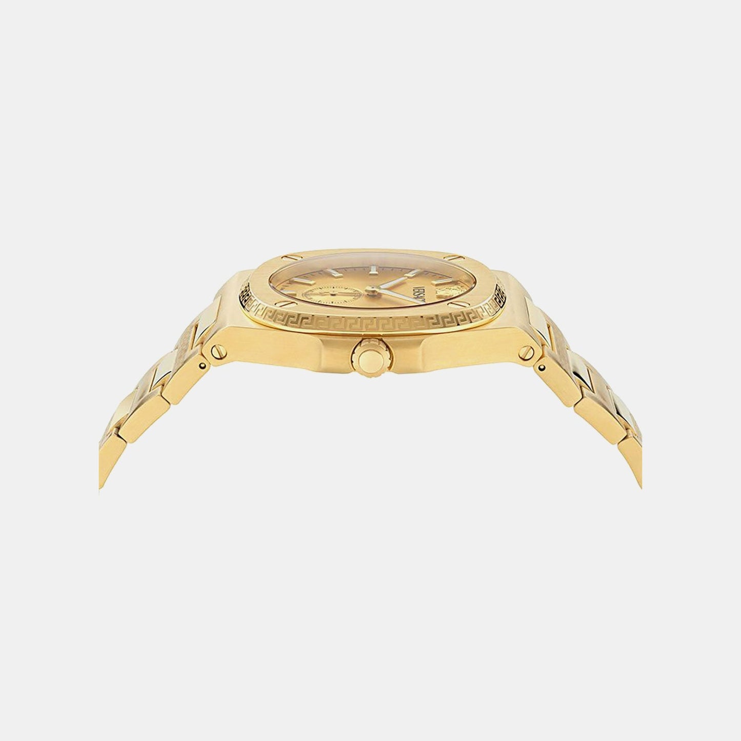 Versace Tolomeo (Wc-0V) Men Quartz Gold Dial Analog Stainless Steel Watch VE0V00525