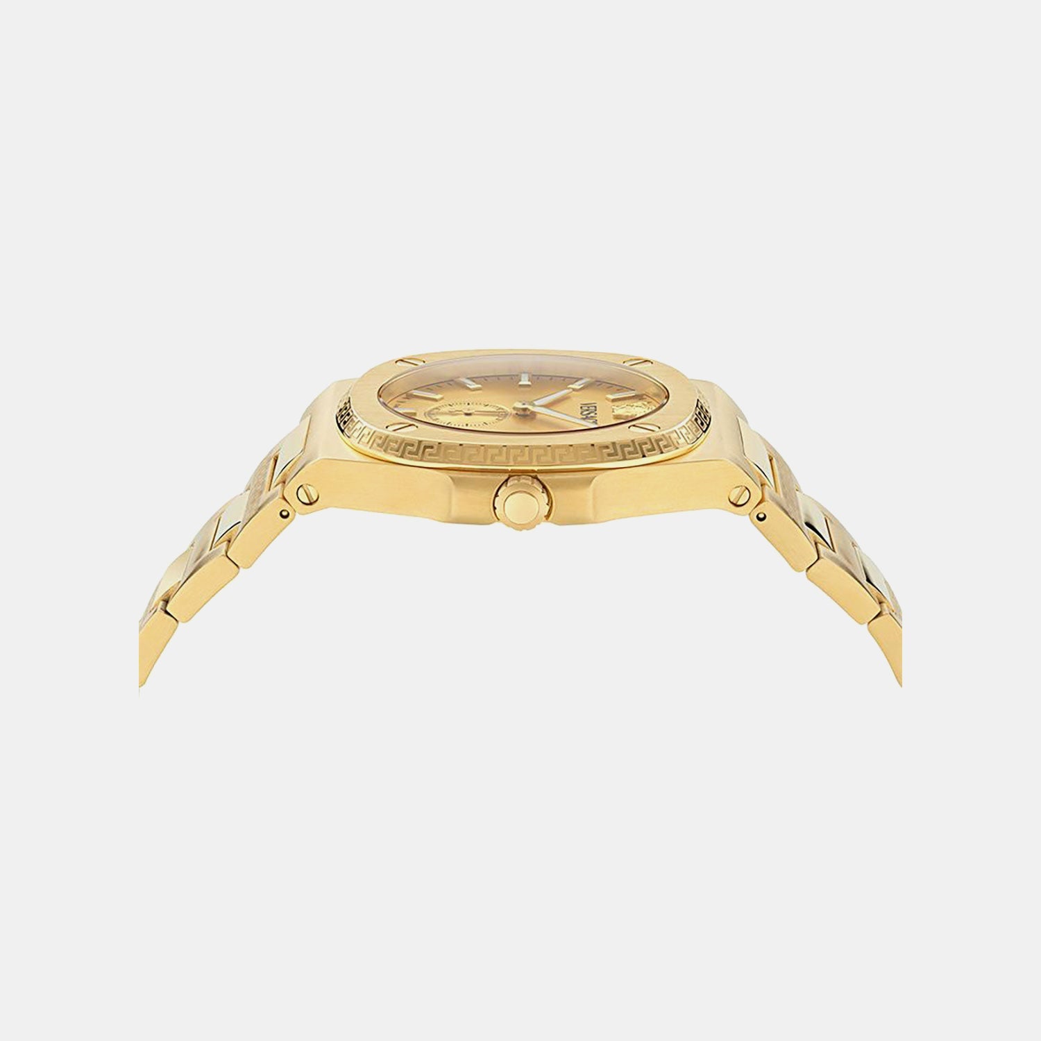 Versace Tolomeo (Wc-0V) Men Quartz Gold Dial Analog Stainless Steel Watch VE0V00525