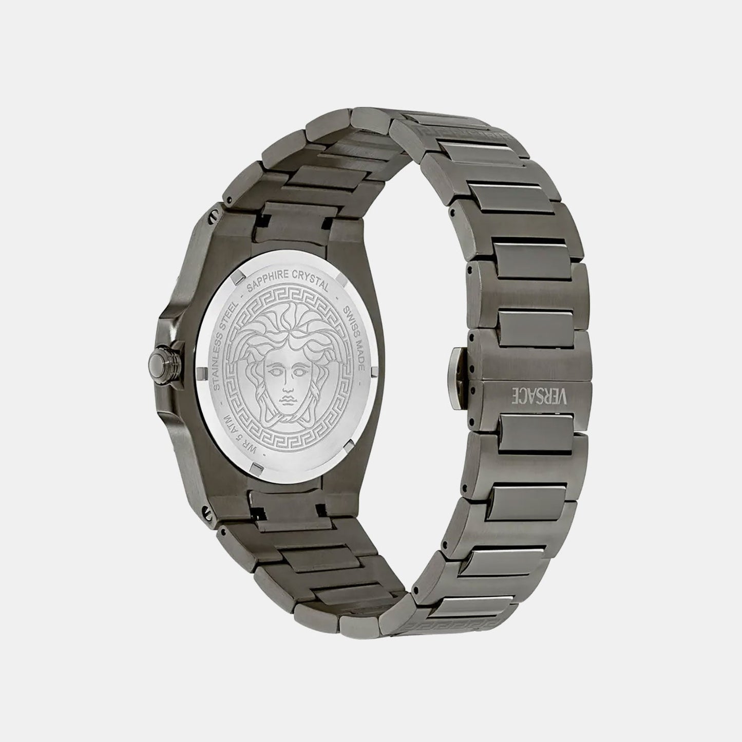 Versace Tolomeo (Wc-0V) Men Quartz Grey Dial Analog Stainless Steel Watch VE0V00625